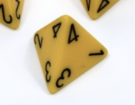Opaque Polyhedral Yellow /black d4 | 4-Sided Dice (sold per die)