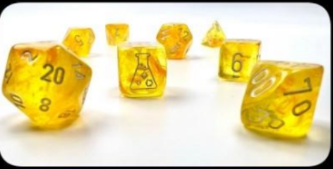 Borealis® Polyhedral Canary/white Luminary™ 7-Die Set (with bonus die)