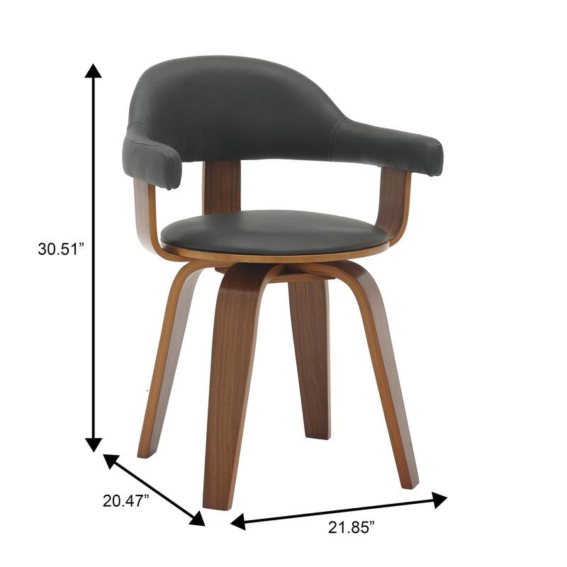 Chair with dimensions labeled on a white background.