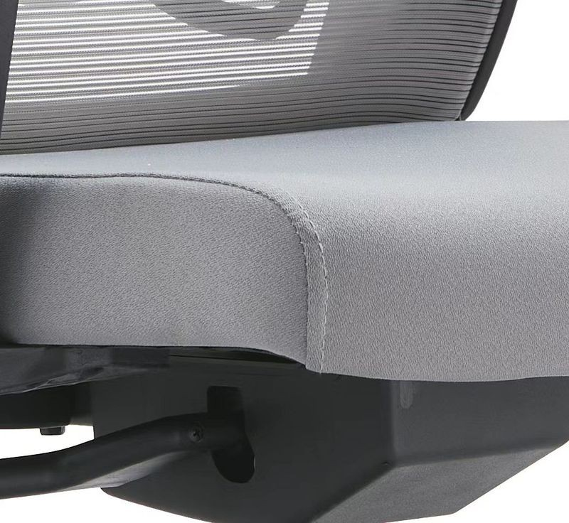 LeisureMod Office Dale Series Office Task Chair in Light Grey Closeup.