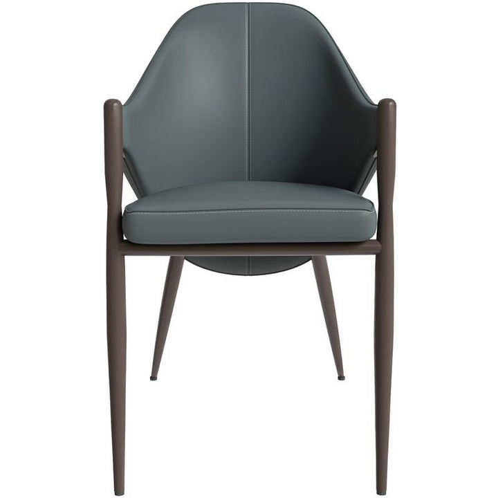 Leisuremod Sante Collection Modern Dining Chair in Grey