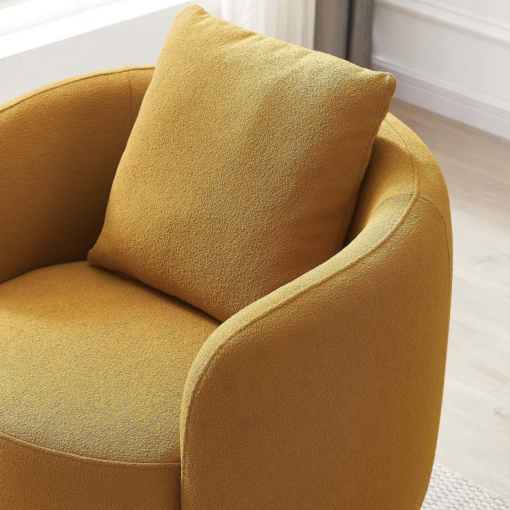 Dylan Gold Boucle Lounge Chair Closeup.