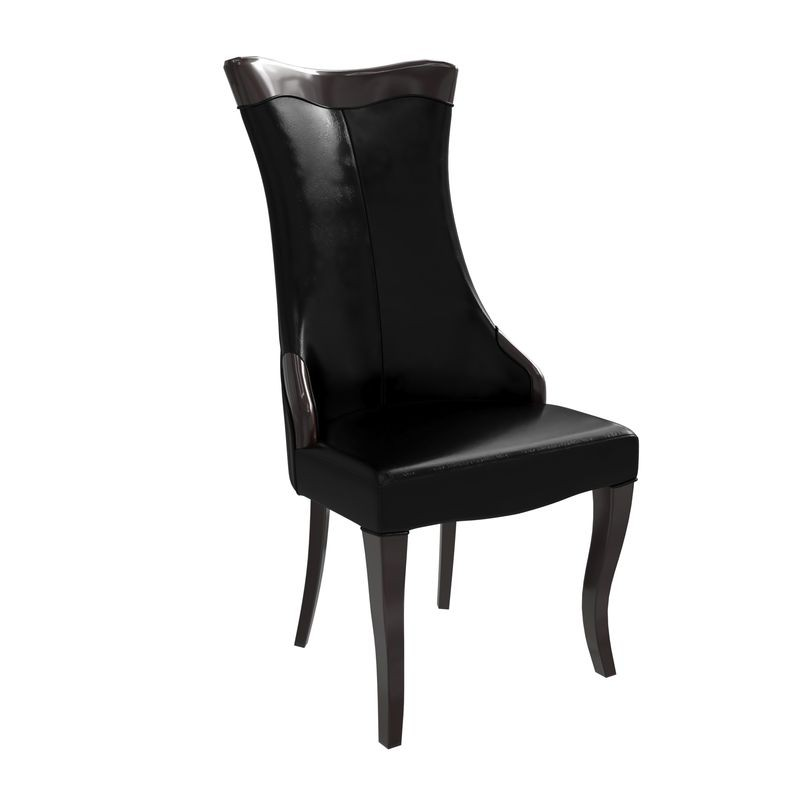 LeisureMod Novara Collection Modern Wooden Dining Chair in Black