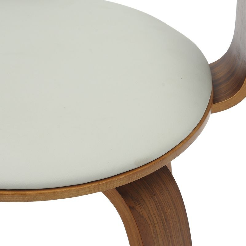 Modern Wooden Dining Chair with Walnut Color Frame in Grey from the Brivo Collection Closeup.
