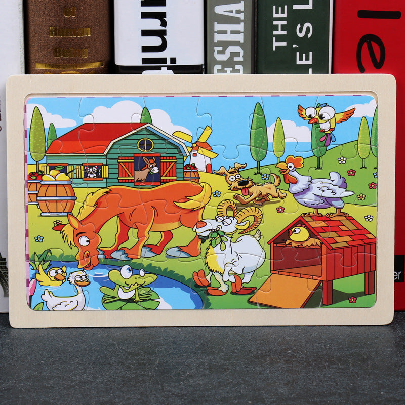 Wooden Animal Puzzle – Educational Jigsaw Toy for Kids