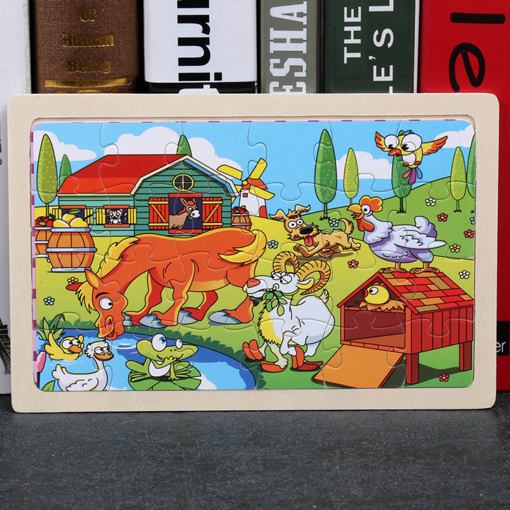 Wooden Animal Puzzle – Educational Jigsaw Toy for Kids