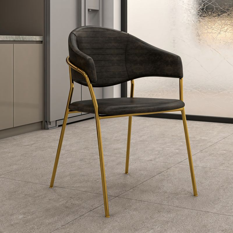 LeisureMod Bella Collection Modern Dining Chair in Charcoal with Background.
