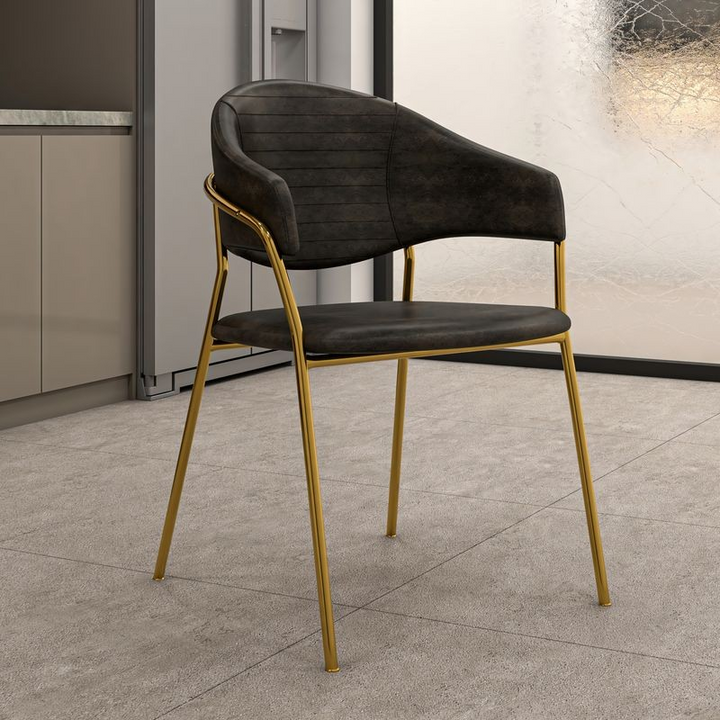 LeisureMod Bella Collection Modern Dining Chair in Charcoal with Background.