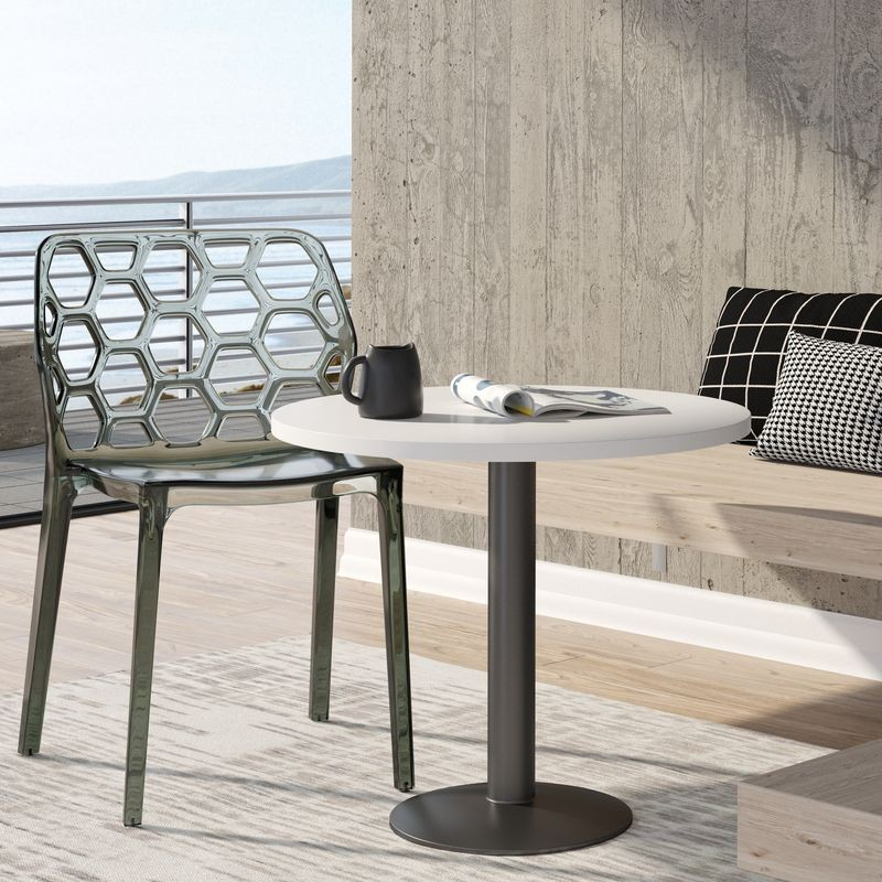 LeisureMod Modern Dynamic Dining Chair Transparent Black