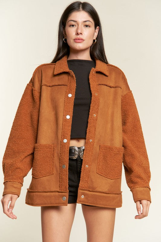 Faux Fur and Suede Jacket JJO5028