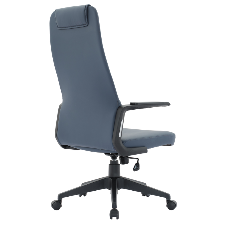 LeisureMod Nexa Collection Modern Office Chair in Blue Back View.