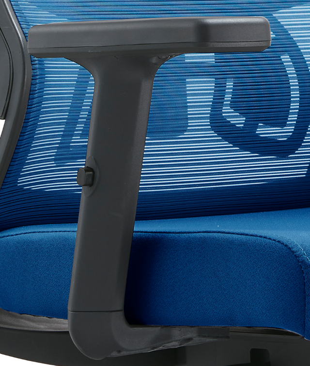 LeisureMod Office Dale Series Office Task Chair in Blue Zoomed.