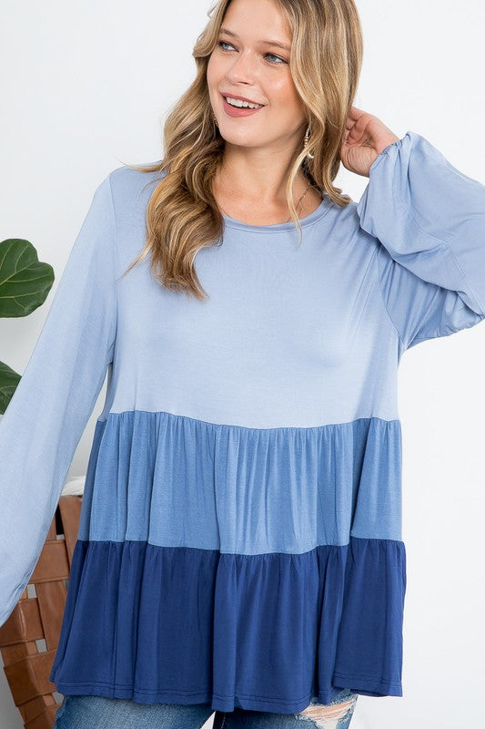 Plus Color Block Tiered Swing Top