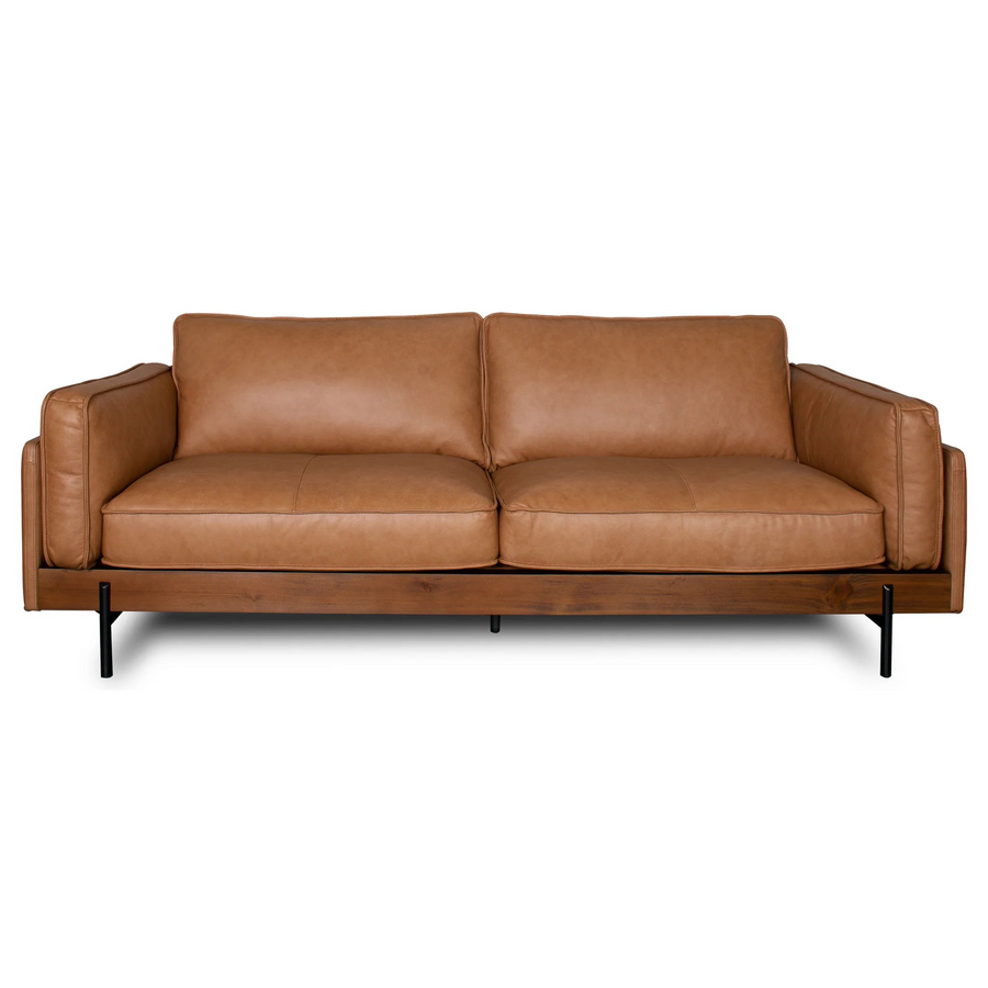 Utica Premium Leather Living Room Sofa with Metal Legs and Sustainable Materials