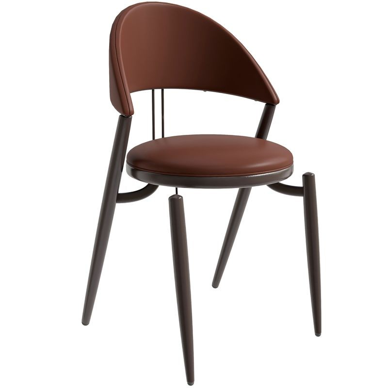 LeisureMod Venice Collection Modern Dining Chair In Dark Brown