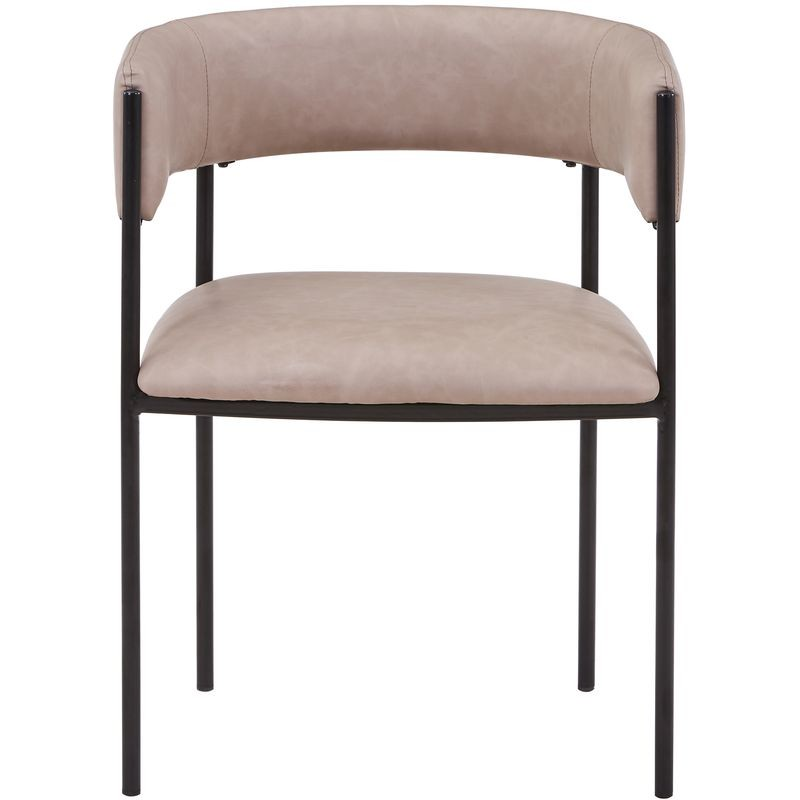 LeisureMod Cyril Collection Modern Chair in Taupe Front View.