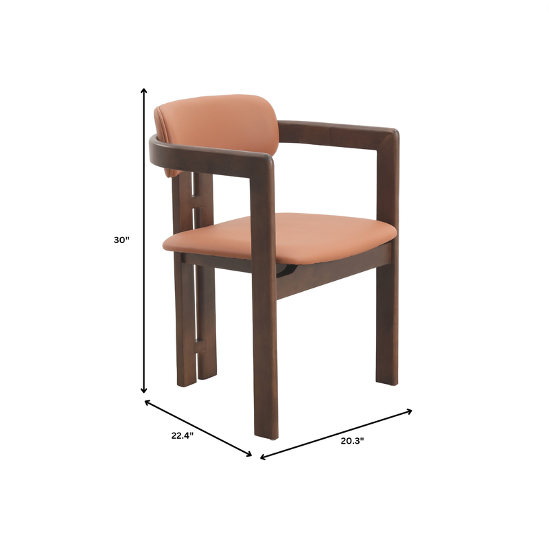 Chair with dimensions labeled on a white background.