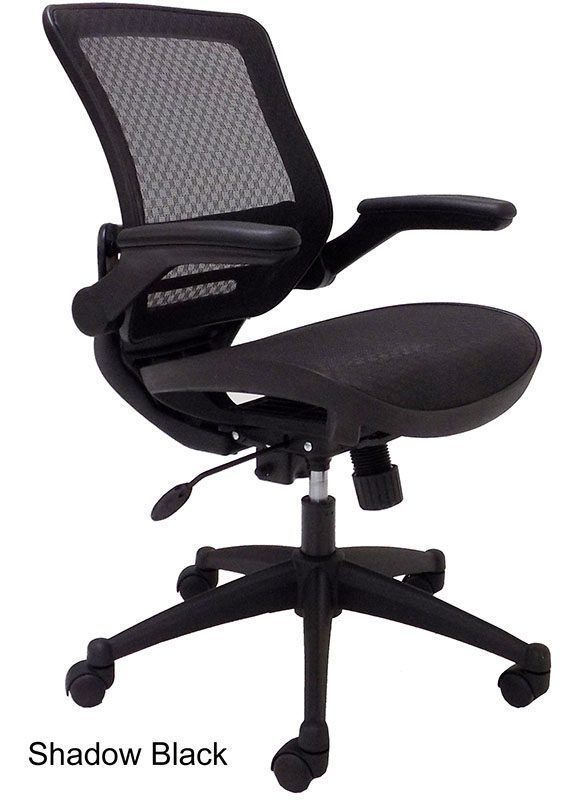 ElastiMesh All-Mesh Ergonomic Office Chair w/Flip Up Arms Shadow Black