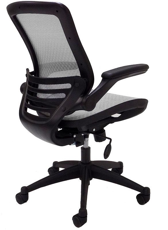 ElastiMesh All-Mesh Ergonomic Office Chair w/Flip Up Arms Ice Gray Back