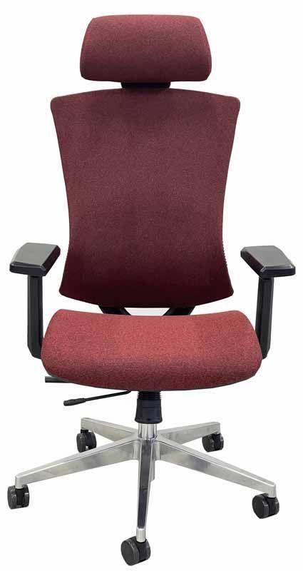 Ergonomic Adjustable Flex-Back Fabric Chair w/ Headrest & Seat Slide Crimson Red