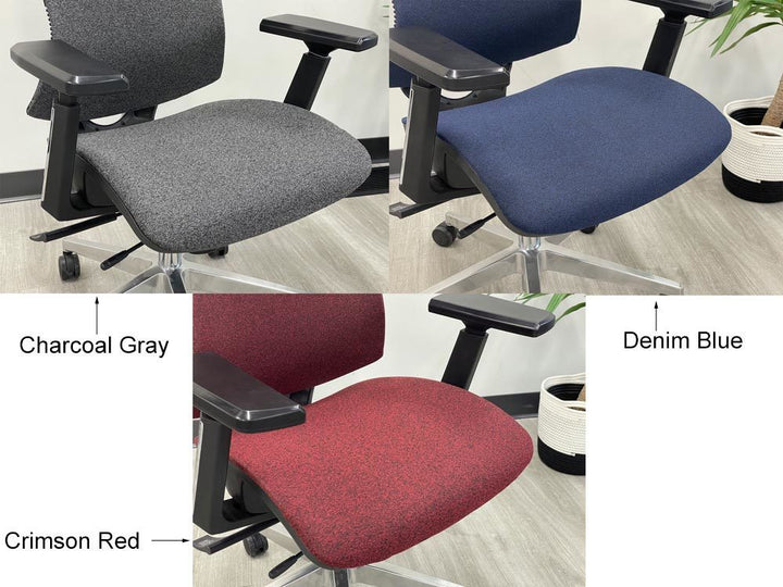 Ergonomic Adjustable Flex-Back Fabric Chair w/ Headrest & Seat Slide Colors