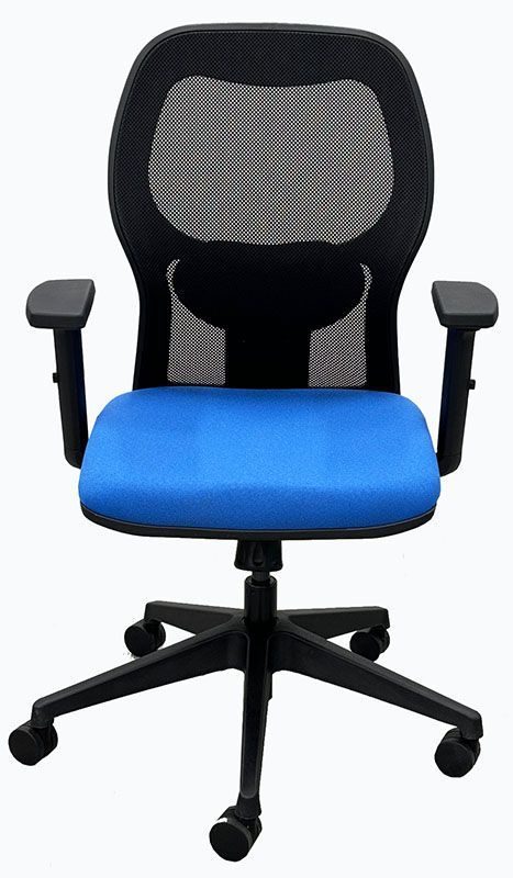 Ergonomic Mesh Back Ultra Office Chair with Sliding Armrests Blue Front