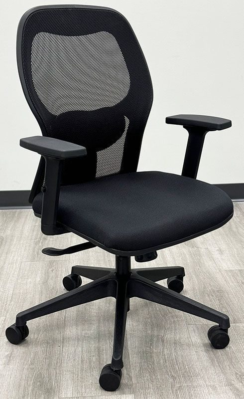 Ergonomic Mesh Back Ultra Office Chair with Sliding Armrests Black Right Angle