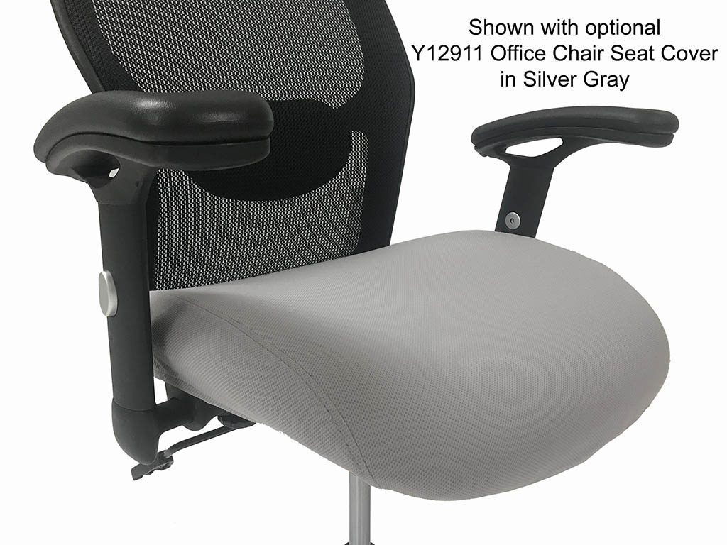 Ergonomic Black Mesh Back Ultra Office Chair with Silver Gray Cover