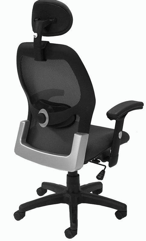 Ergonomic Black Mesh Back Ultra Office Chair with Headrest Back