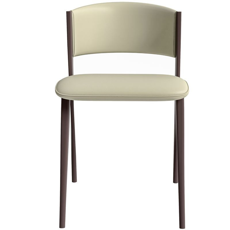 LeisureMod Aspen Collection Modern Dining Chair in Light Grey Front View.