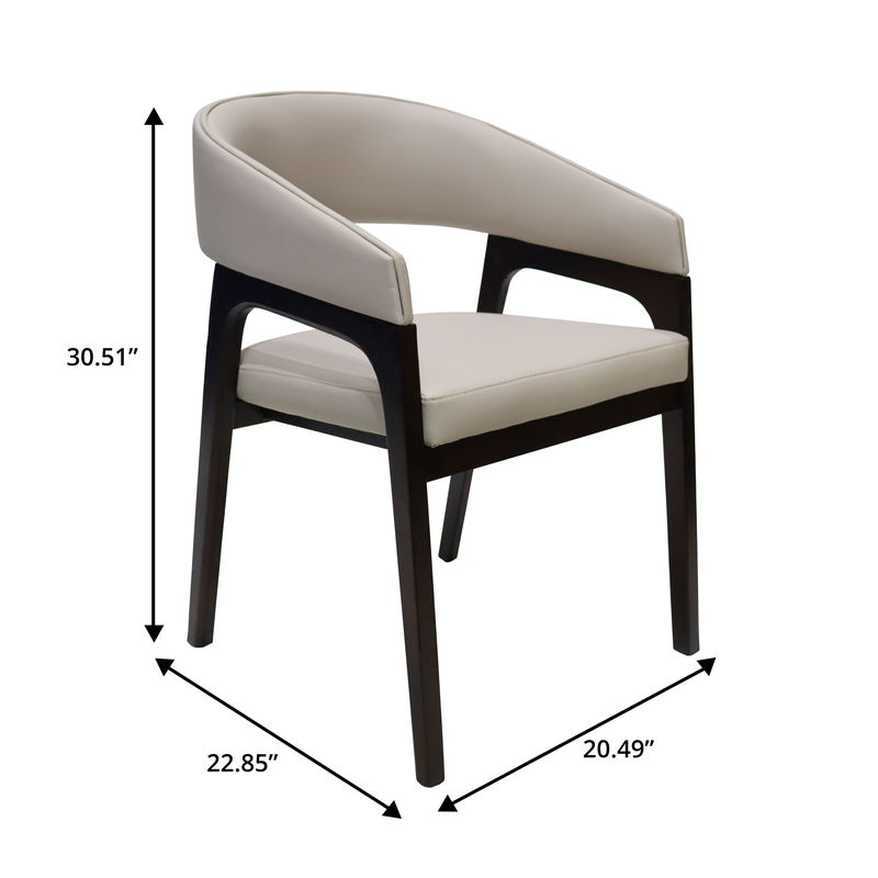 Chair with dimensions labeled on a white background.