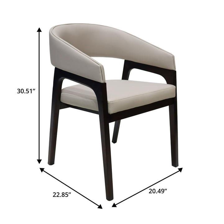 Chair with dimensions labeled on a white background.