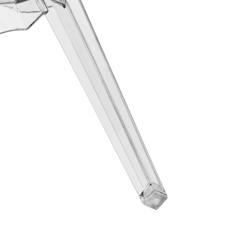 LeisureMod Carroll Modern Acrylic Dining Side Chair Foot.