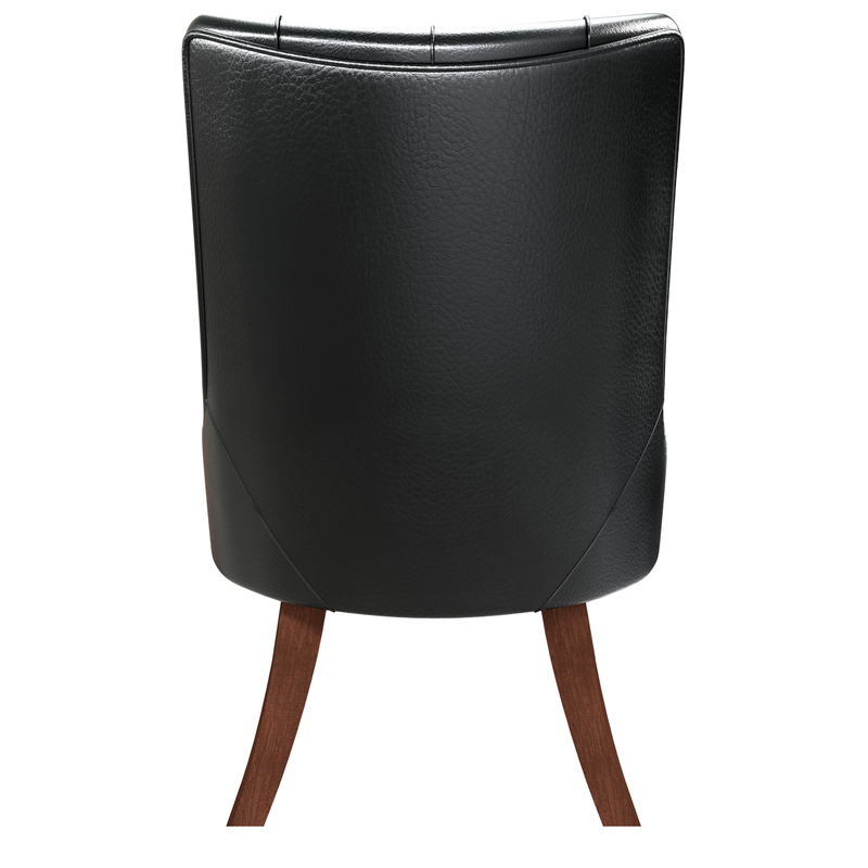 Leisuremod Spruce Collection Modern Wooden Dining Chair in Charcoal Grey Back View.