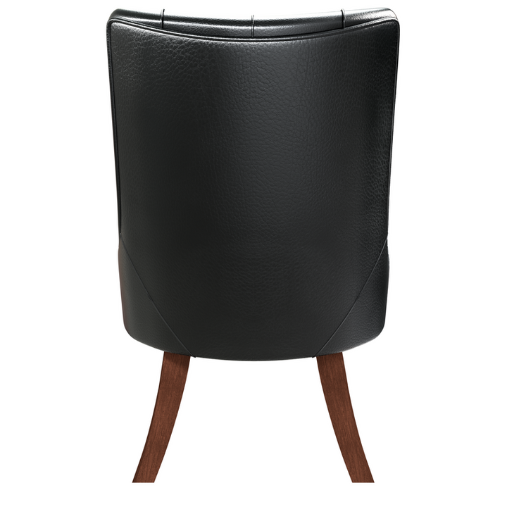 Leisuremod Spruce Collection Modern Wooden Dining Chair in Charcoal Grey Back View.