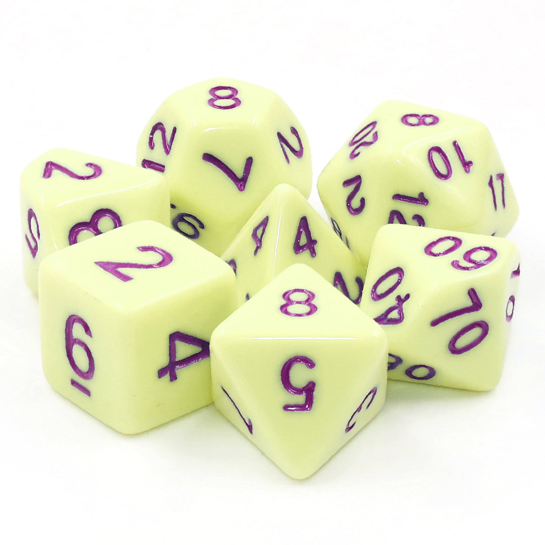 Eggshell Rose 7-Dice Set