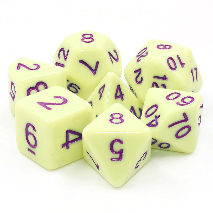 Eggshell Rose 7-Dice Set