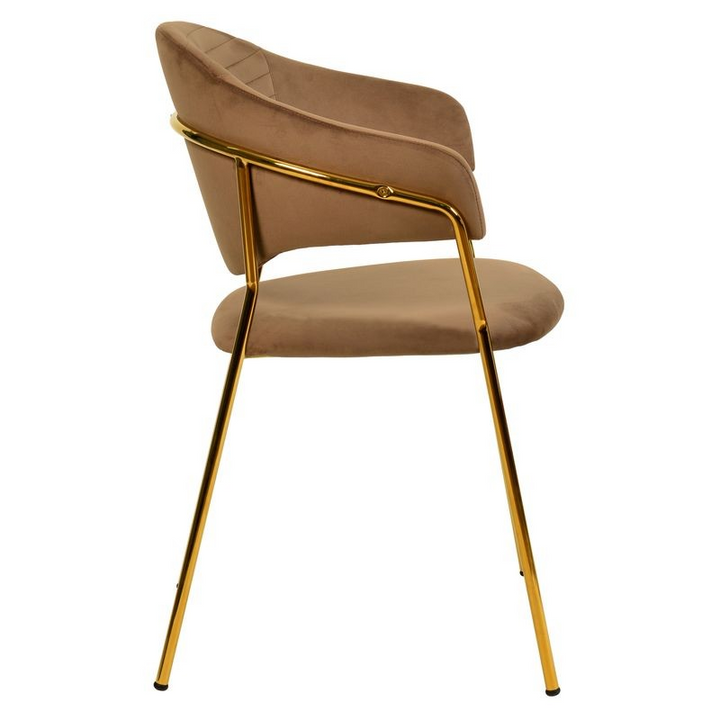 LeisureMod Bella Collection Modern Dining Chair in Brown Side View.