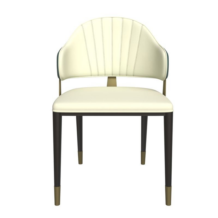 LeisureMod Aria Series Modern Dining Chair in Green Front View.