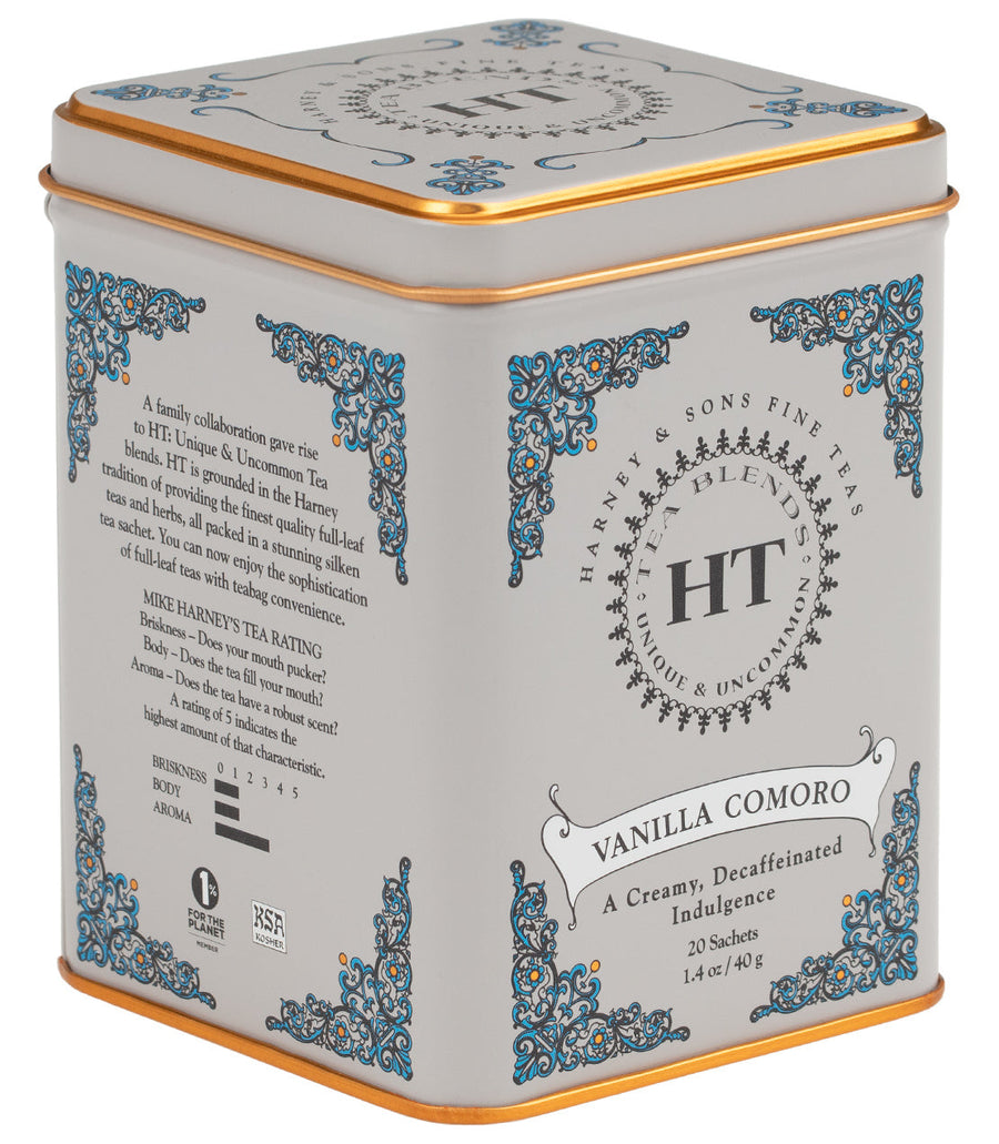 Decaf Vanilla Comoro Tea HT Tin of 20 Sachets