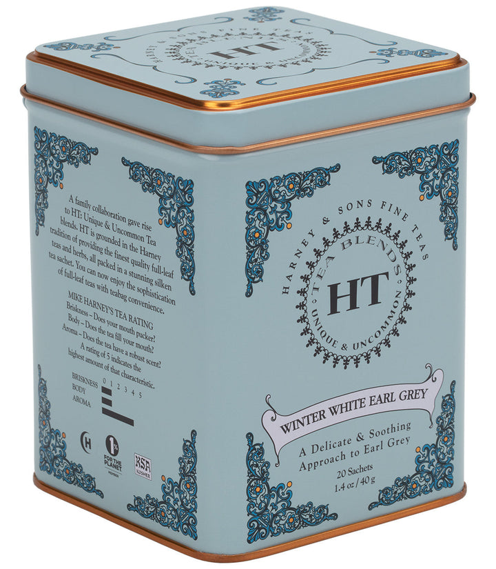 Winter White Earl Grey Tea HT Tin of 20 Sachets