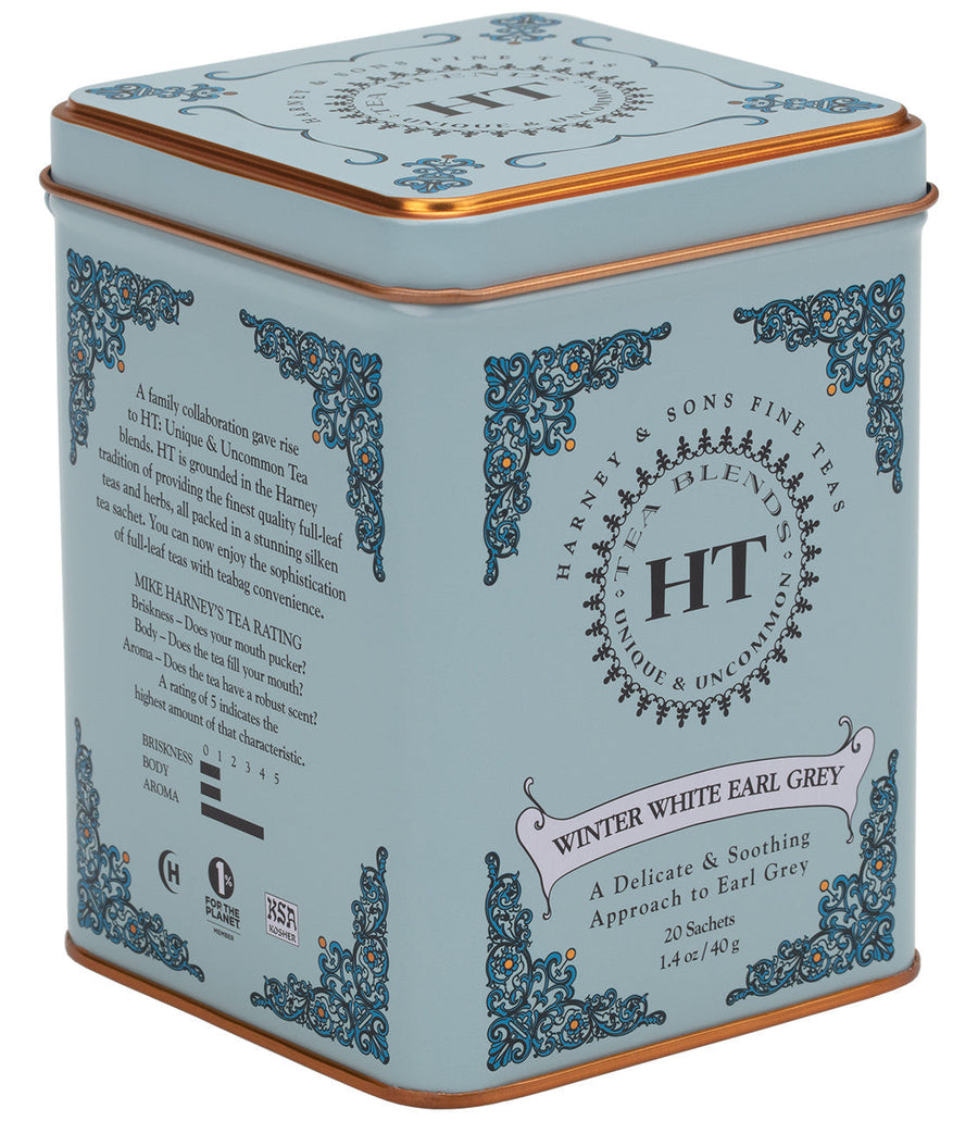Winter White Earl Grey Tea HT Tin of 20 Sachets