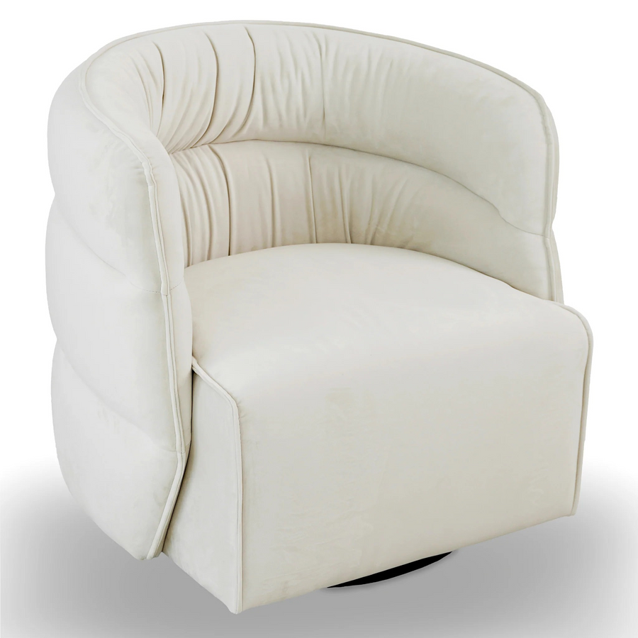 Walden Swivel Chair Cream Velvet