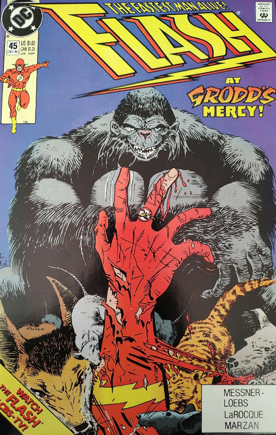 Flash #45 Vol 2 1990 Comic Book Cover