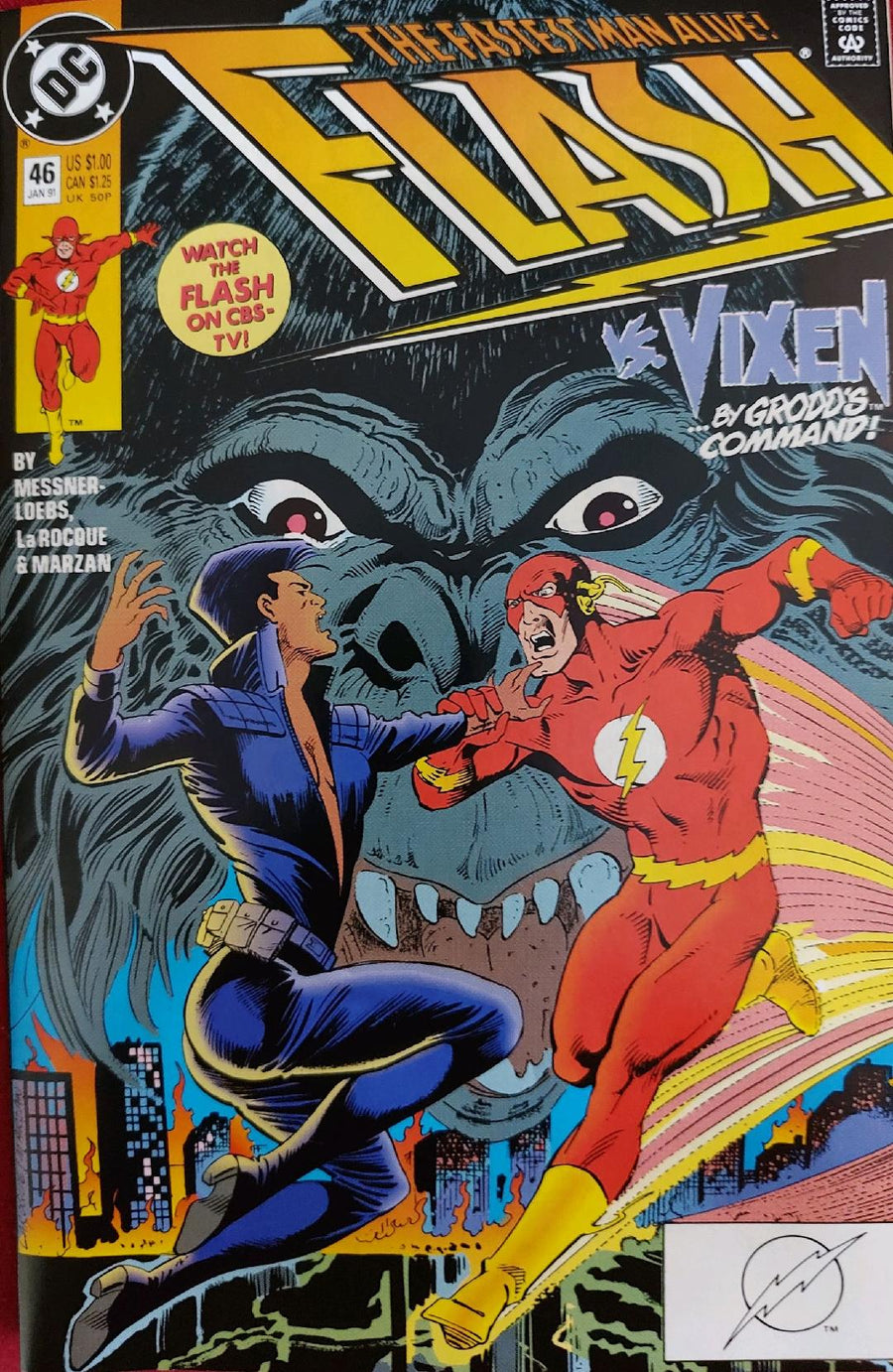 Flash #46 Vol 2 1991 Comic Book Cover