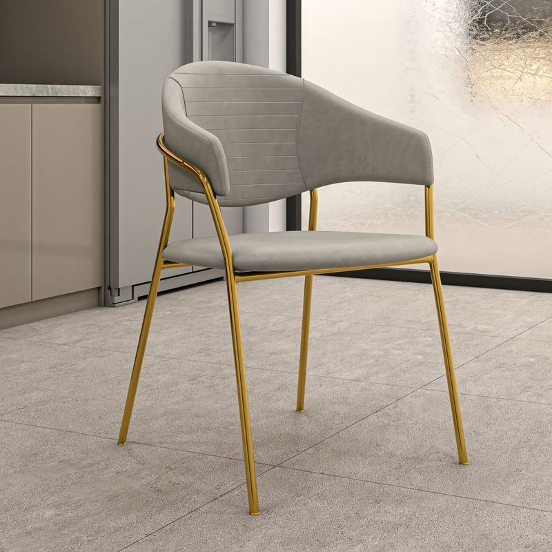 LeisureMod Bella Collection Modern Dining Chair in Light Grey with Background.