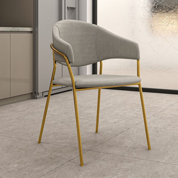 LeisureMod Bella Collection Modern Dining Chair in Light Grey with Background.