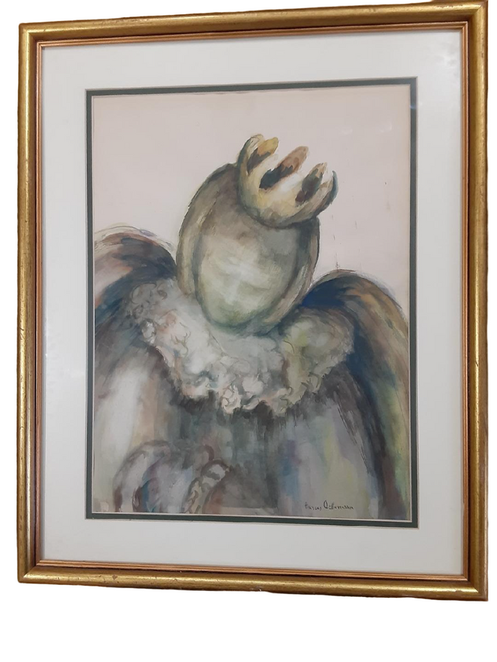 Frances Painting of an Angel Front With Frame