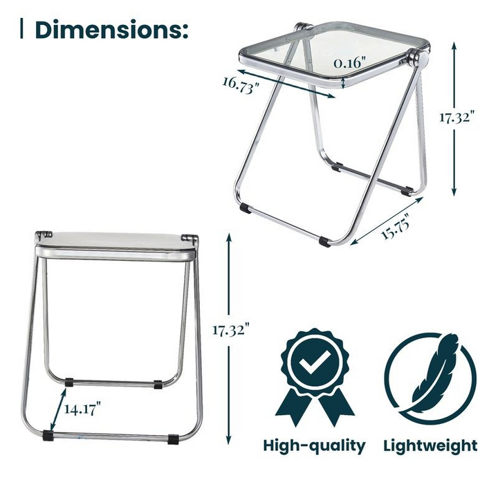 Dimensions of a small table with high-quality and lightweight icons.