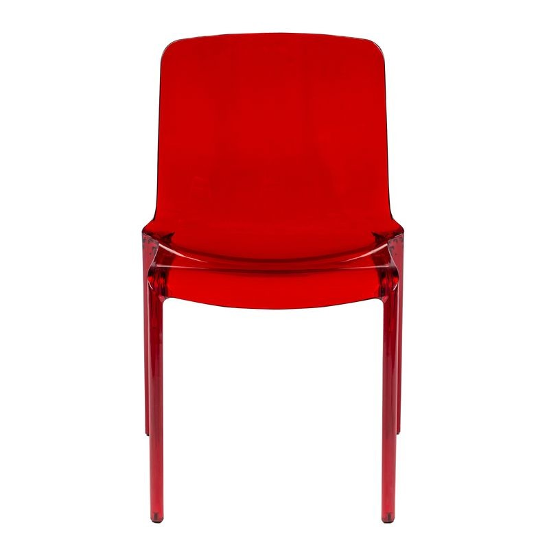 LeisureMod Murray Modern Dining Chair Red Front View.